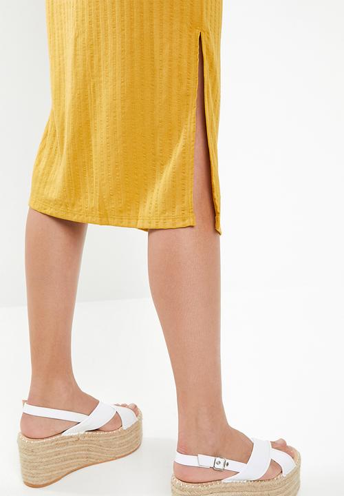 Jacqueline de Yong - Rosie short sleeve dress - yellow