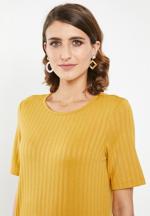 Jacqueline de Yong - Rosie short sleeve dress - yellow