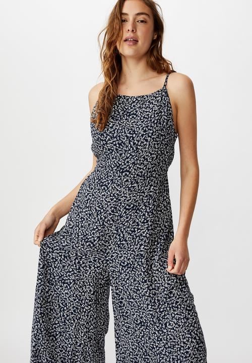 Cotton On - Woven rosie tie back jumpsuit - navy