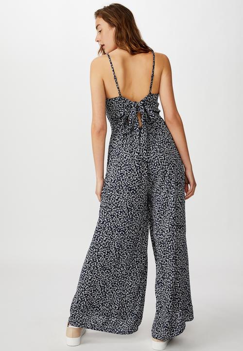 Cotton On - Woven rosie tie back jumpsuit - navy