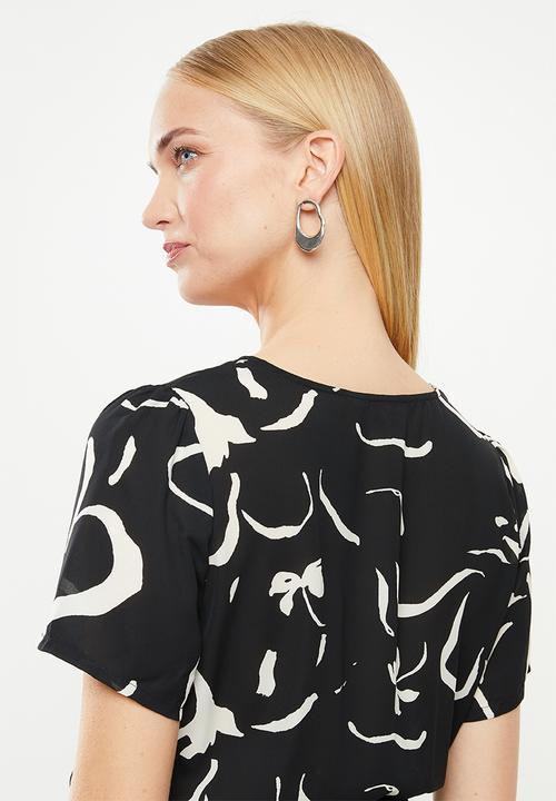 Vero Moda - Milona wrap dress - black