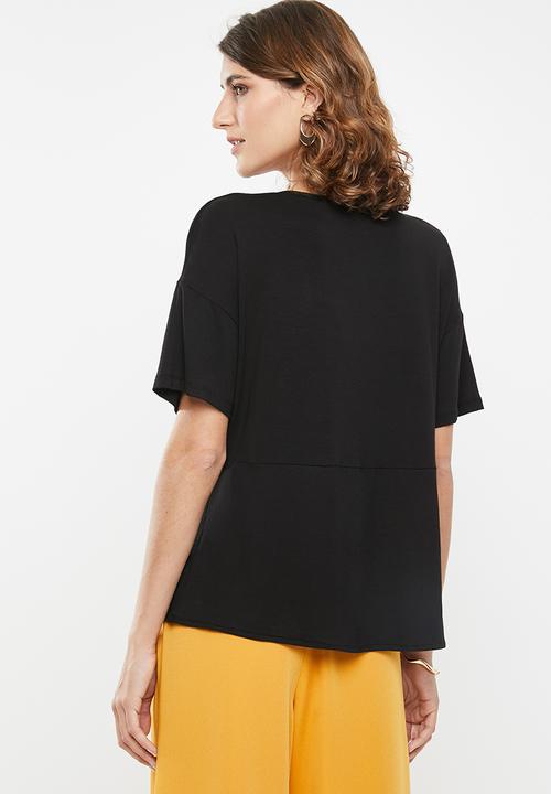 edit - Combo tee - black