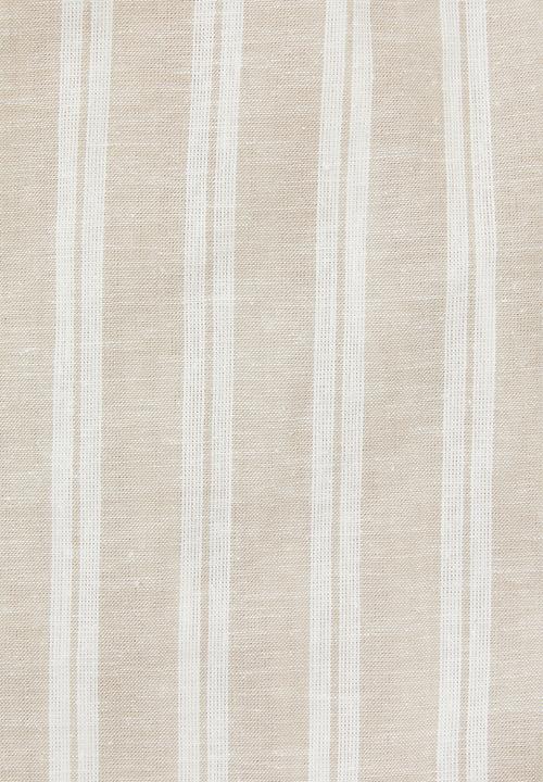 edit - Linen button through dress - beige & white 
