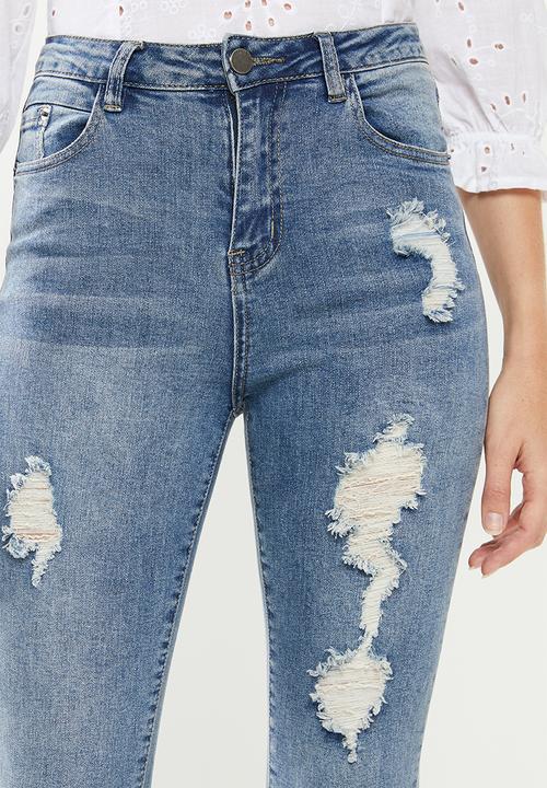Superbalist - Ripped skinny jeans - blue 