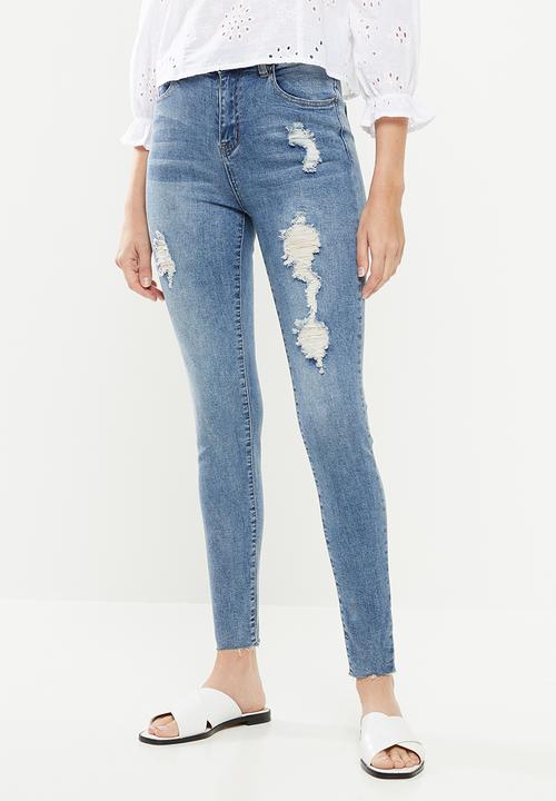 Superbalist - Ripped skinny jeans - blue 