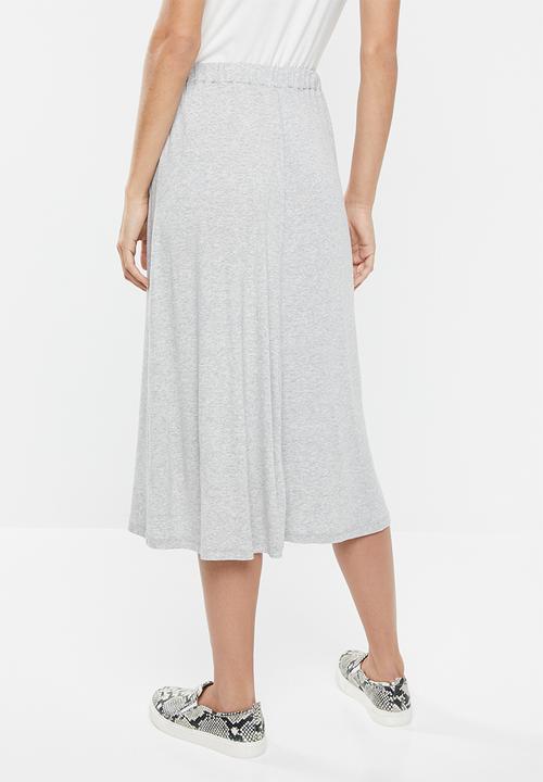 edit - Draw cord midi skirt - grey 