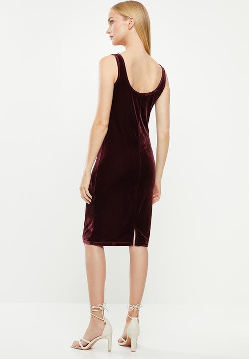 Cotton On - Kylie scooped bodycon dress - burgundy