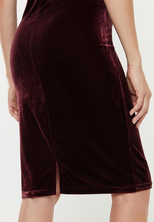 Cotton On - Kylie scooped bodycon dress - burgundy