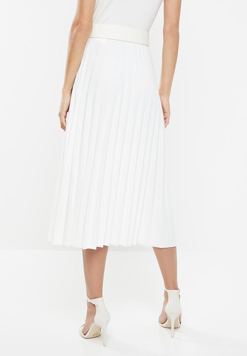 edit - Pleated midi skirt - cream 