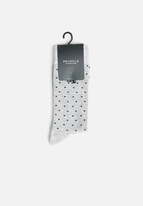 Pringle of Scotland - Fred dot socks - grey