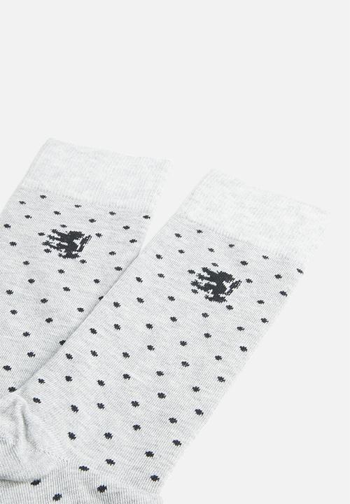 Pringle of Scotland - Fred dot socks - grey