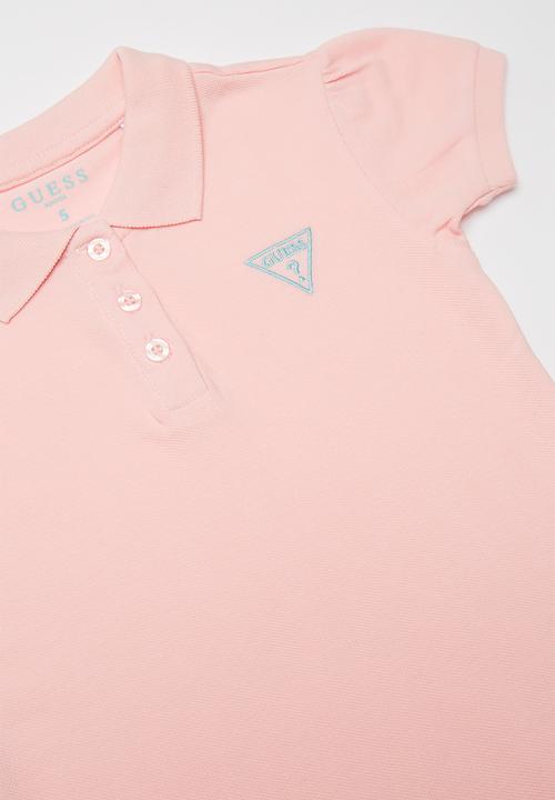 GUESS - Short sleeve classic guess polo - pink