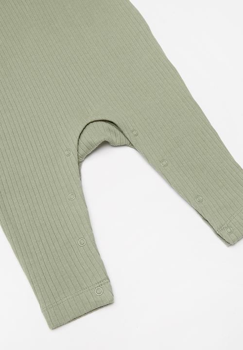 Cotton On - The sleeveless long leg rib romper - green