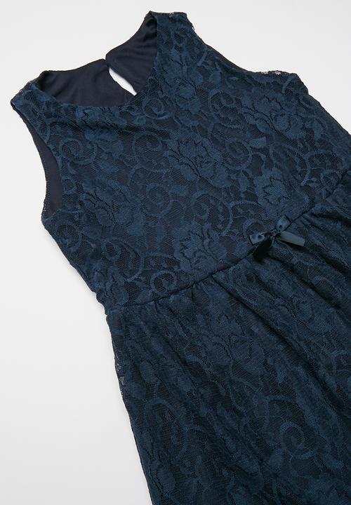 Pop Candy - Lace dress with bow - navy