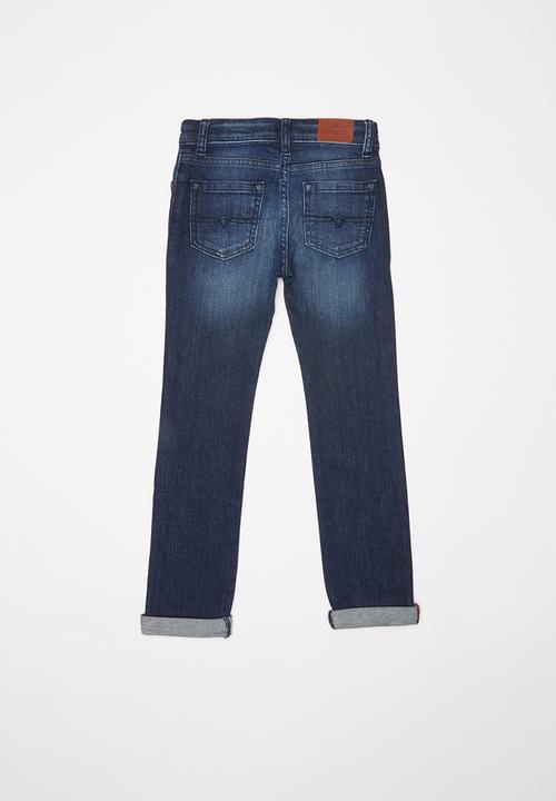 POLO - Liam distressed slim fit jean - blue