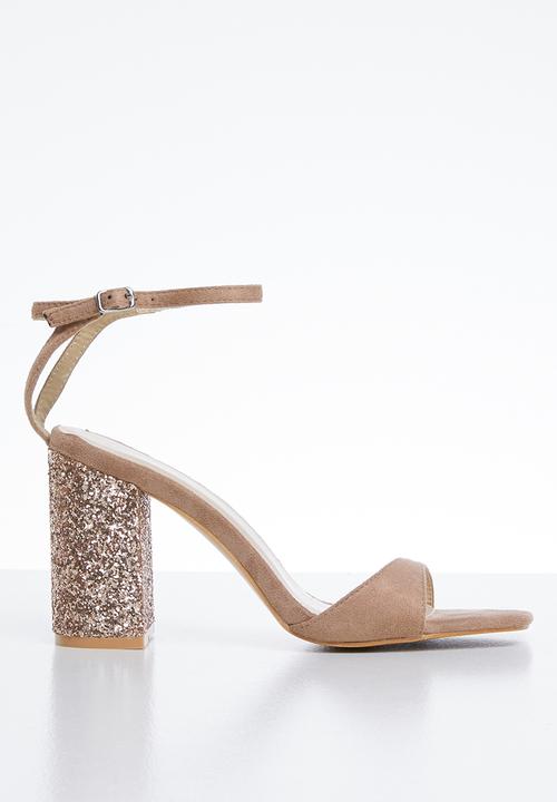 blush sparkle heels