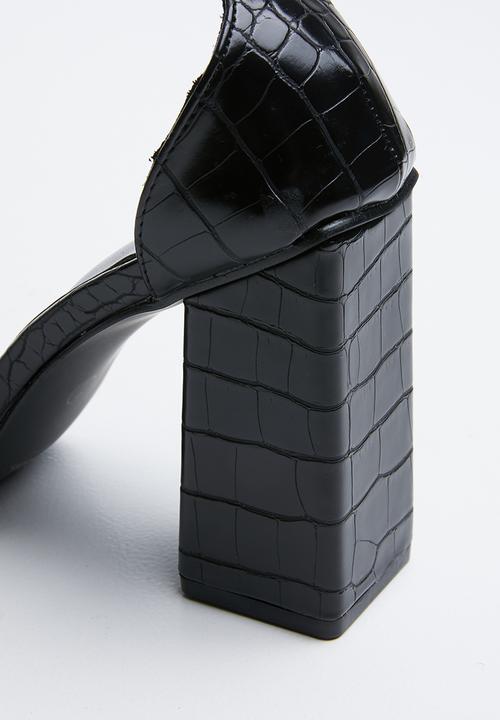 Superbalist - Croc barely there heel - black