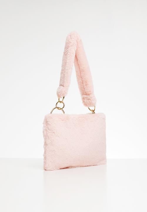 Superbalist - Sabrina faux fur shoulder bag - pink