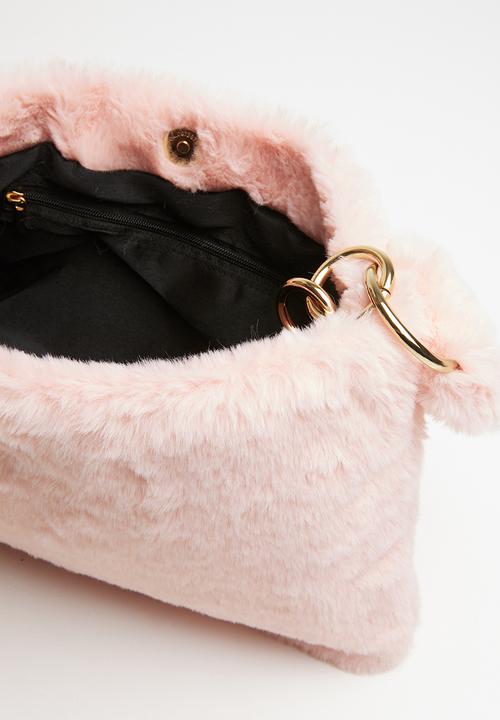 Superbalist - Sabrina faux fur shoulder bag - pink