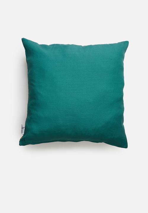 Sixth Floor - Textured printed cushion cover - turquoise