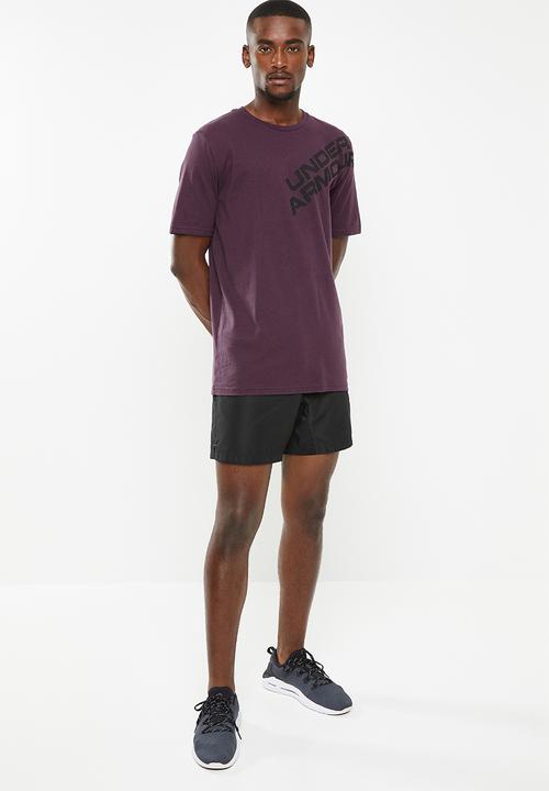 Under Armour - Wordmark shoulder short sleeve tee - purple