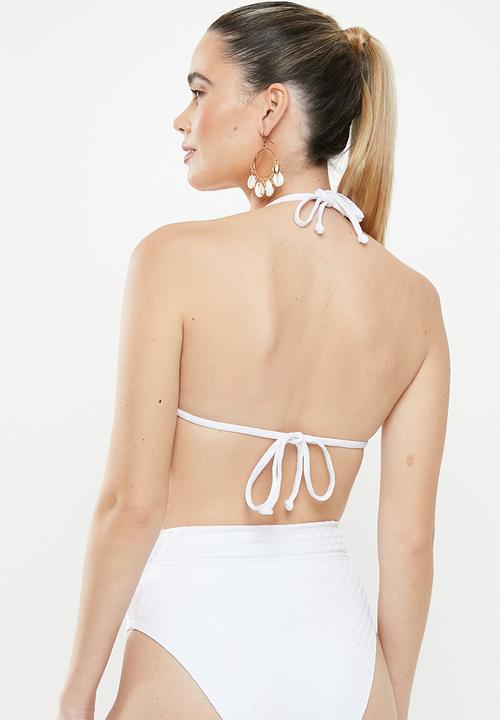 Cotton On - Classic slider triangle bikini top  - white