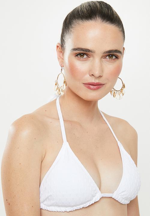 Cotton On - Classic slider triangle bikini top  - white
