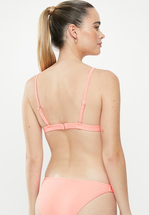 Cotton On - Fixed triangle bikini top - pink