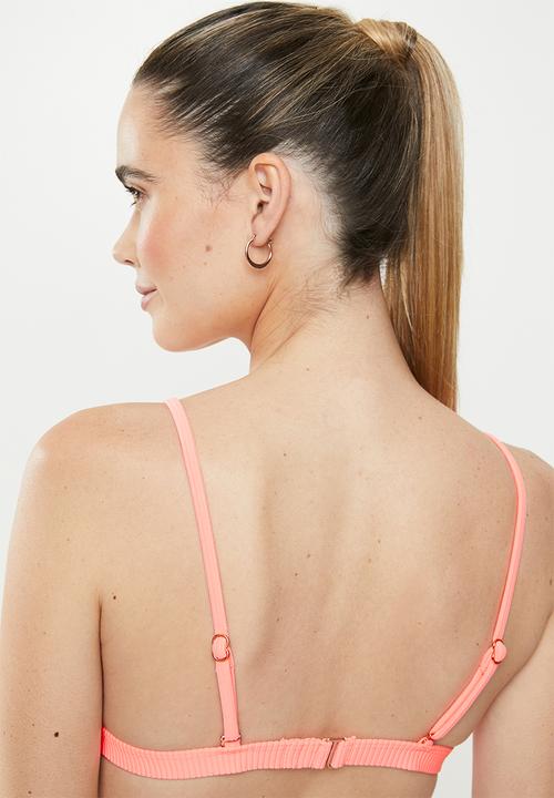Cotton On - Fixed triangle bikini top - pink
