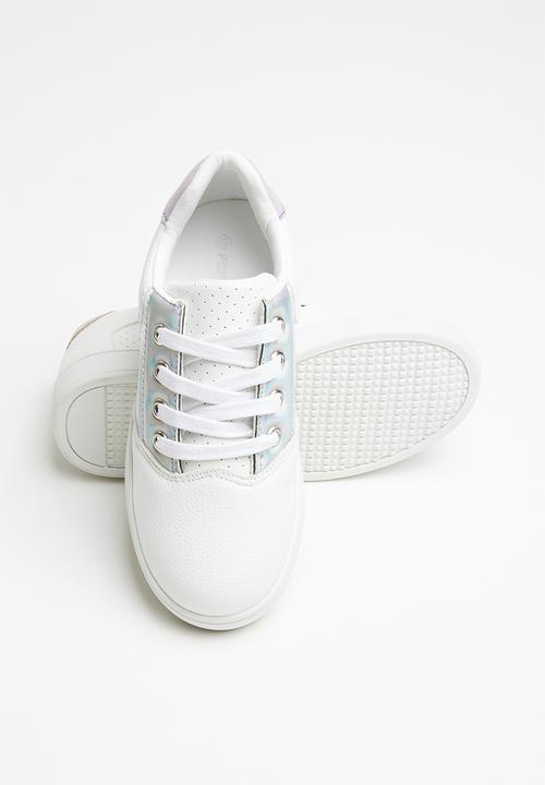 Pop Candy - Girls lace up sneaker - white