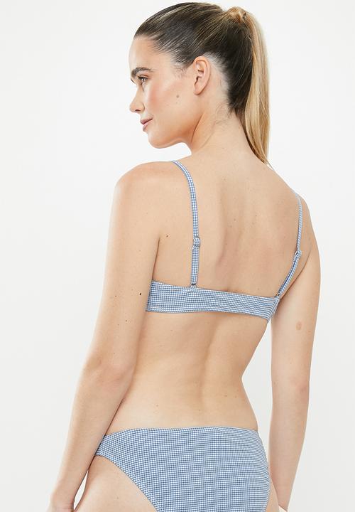 Cotton On - Ring crop bralette bikini top - blue