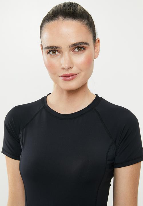 Cotton On - Nova short sleeve swim top - black
