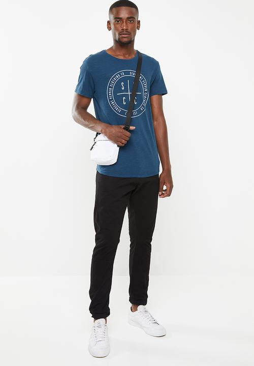 S.P.C.C - Scoop hem logo tee - blue