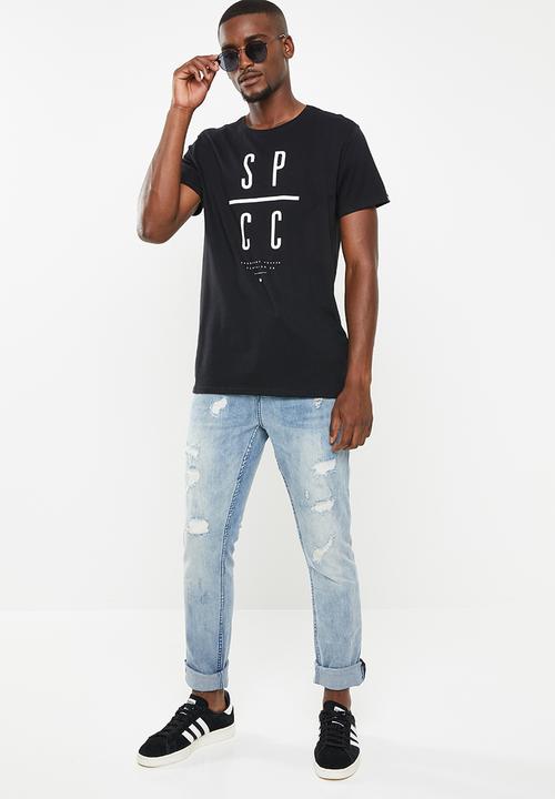 S.P.C.C - Shadow stripe logo tee - black
