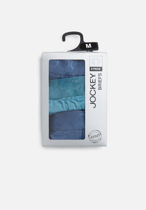 Jockey - Tonal cotton stretch 3 pack briefs - navy & blue 