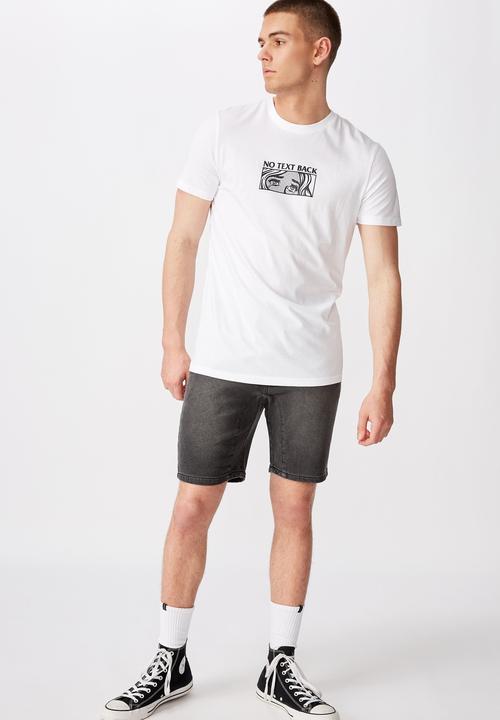 Factorie - No text back slim graphic T-shirt - white