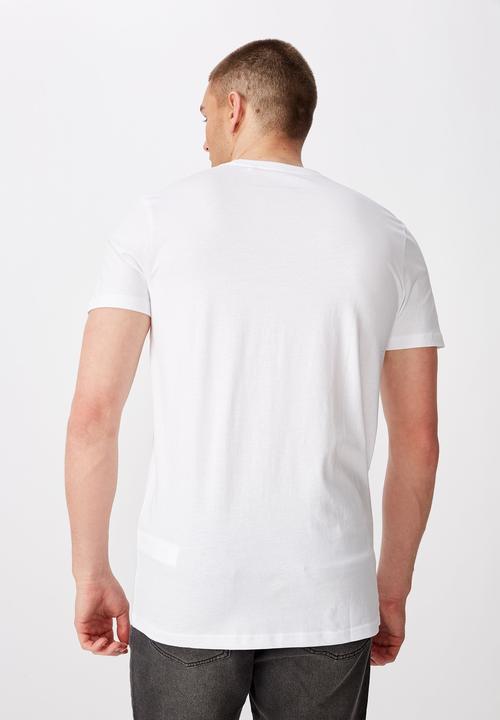 Factorie - No text back slim graphic T-shirt - white