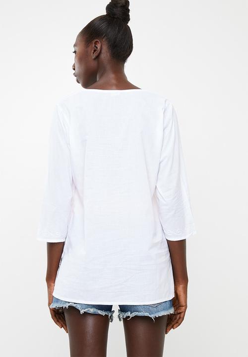 Lithe - Embroidered kaftan - white