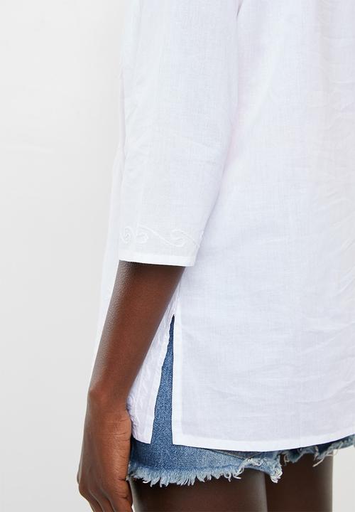 Lithe - Embroidered kaftan - white