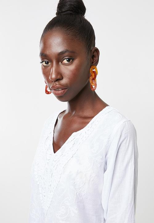 Lithe - Embroidered kaftan - white 1