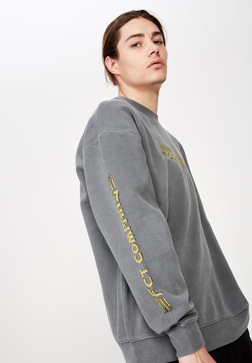 Factorie - Oversized graphic crew - grey