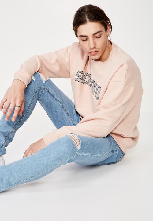 Factorie - Oversized graphic crew - peach