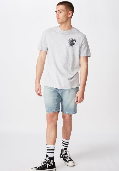 Factorie - Hellcats regular fit graphic T-shirt - grey