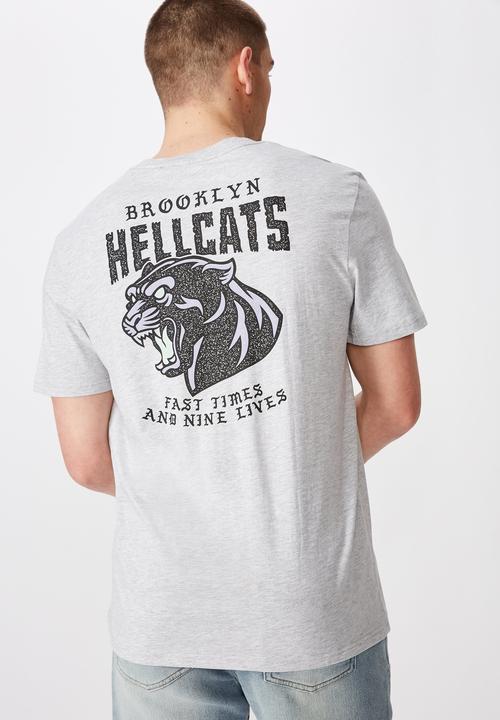 Factorie - Hellcats regular fit graphic T-shirt - grey