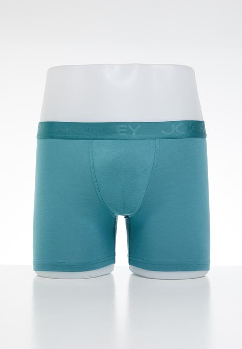 Jockey - Tonal long leg 2 pack trunks - blue & turquoise