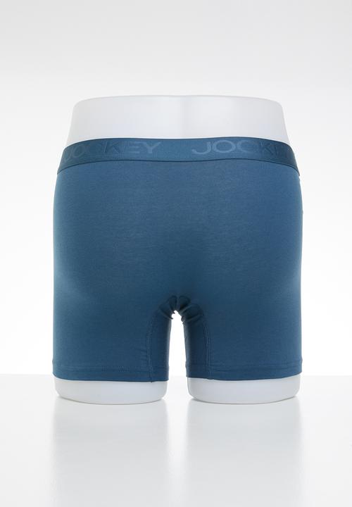 Jockey - Tonal long leg 2 pack trunks - blue & turquoise