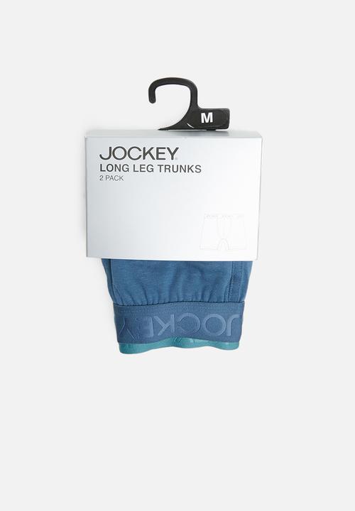 Jockey - Tonal long leg 2 pack trunks - blue & turquoise