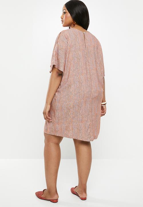 edit Plus - Sleeve detail shift dress (plus) - multi 