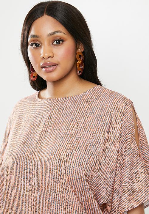 edit Plus - Sleeve detail shift dress (plus) - multi 