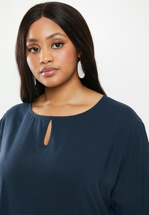 edit Plus - Keyhole blouse - navy